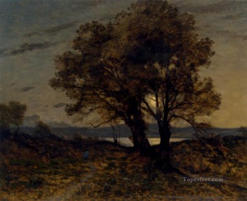 landscape - Paysage Au Clair De Lune Barbizon landscape Henri Joseph Harpignies